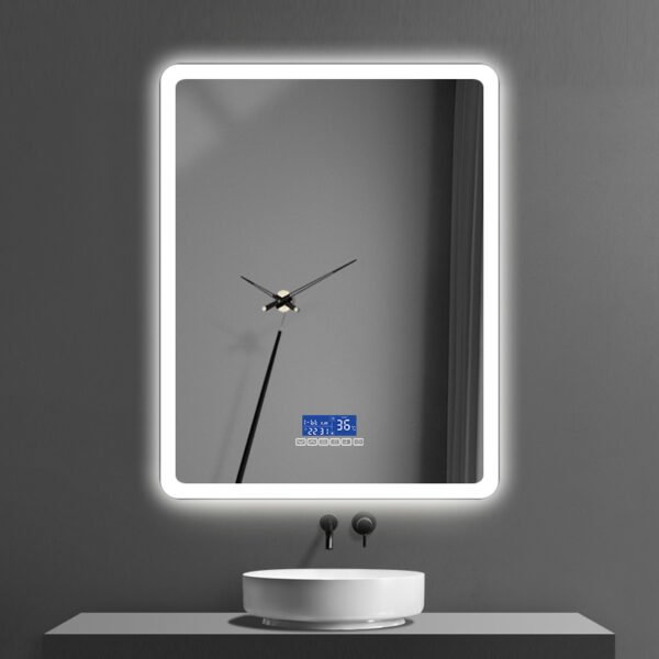 HE18-1A Modern Style Anti-fog Led Lighted Smart Bathroom Mirror - Image 3