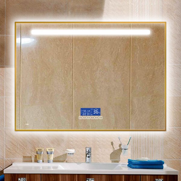 HE18-1A Modern Style Anti-fog Led Lighted Smart Bathroom Mirror - Image 7