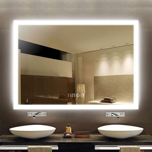 HE18-1A Modern Style Anti-fog Led Lighted Smart Bathroom Mirror - Image 5
