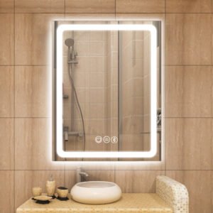 HE18-4B Led Dimmable Bathroom Backlit Makeup Touch Sensor Switch Mirror