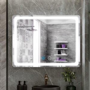 HE 18-7B Modern Style Front Light Anti-Fog Bathroom Mirror