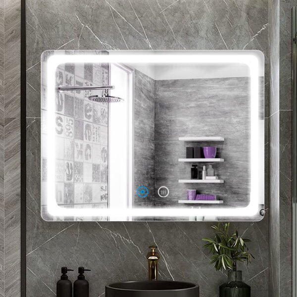 HE 18-7B Modern Style Front Light Anti-Fog Bathroom Mirror