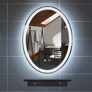 HE18-26B Luxury Custom Wall Mounted Round Led Cosmetic Makeup Mirror